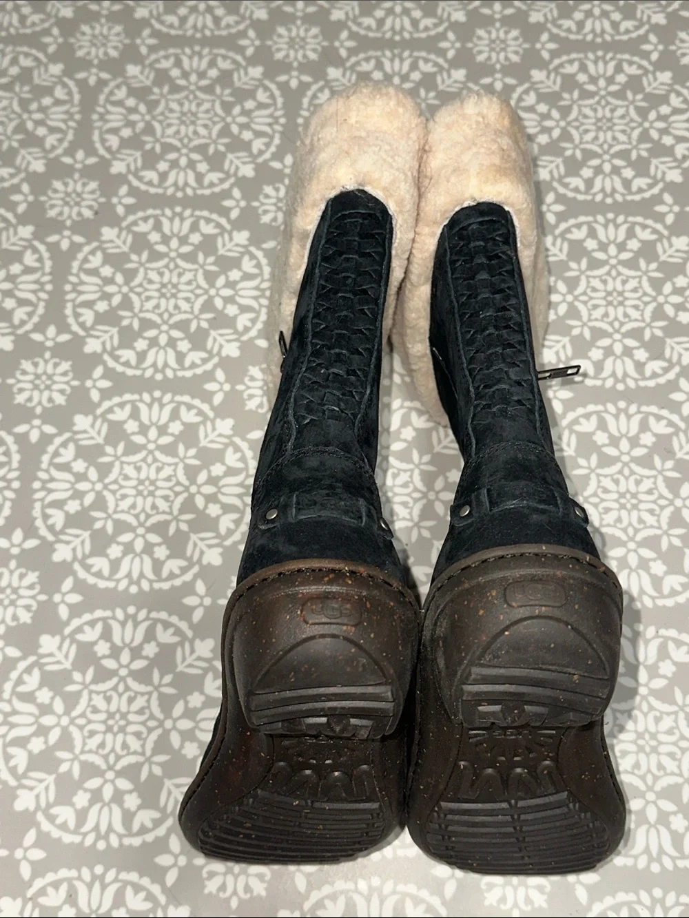 Ugg Karyn Black Suede Shearling-Lined Women's Boots